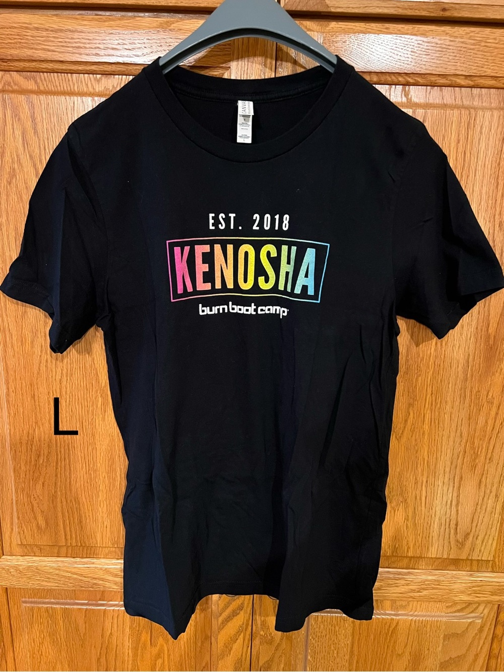 Hanes Black Kids Tee with Rainbow Kenosha Wisconsin Logo